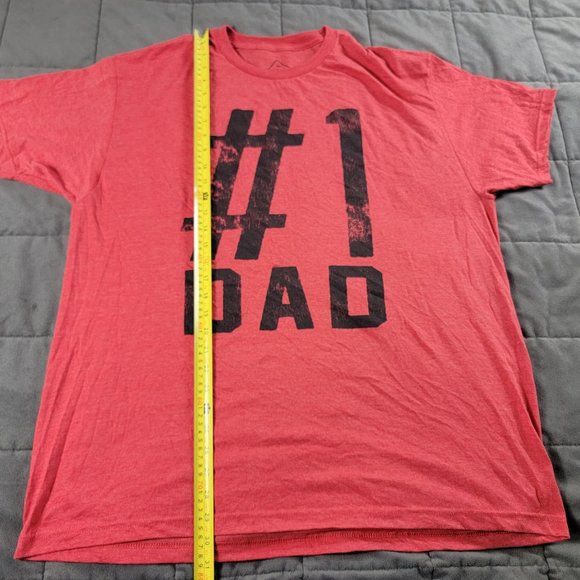 Well Worn Los Angeles Number 1 Dad Mens 2XL Red Short Sleeve T Shirt Casual - Picture 7 of 8